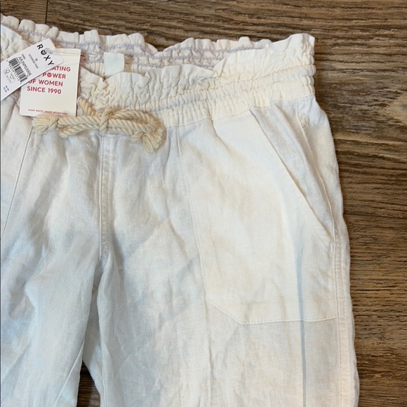Roxy Women’s Medium Oceanside Linen Blend Pants Beach Holiday Vacation Warm Hot - Picture 9 of 15
